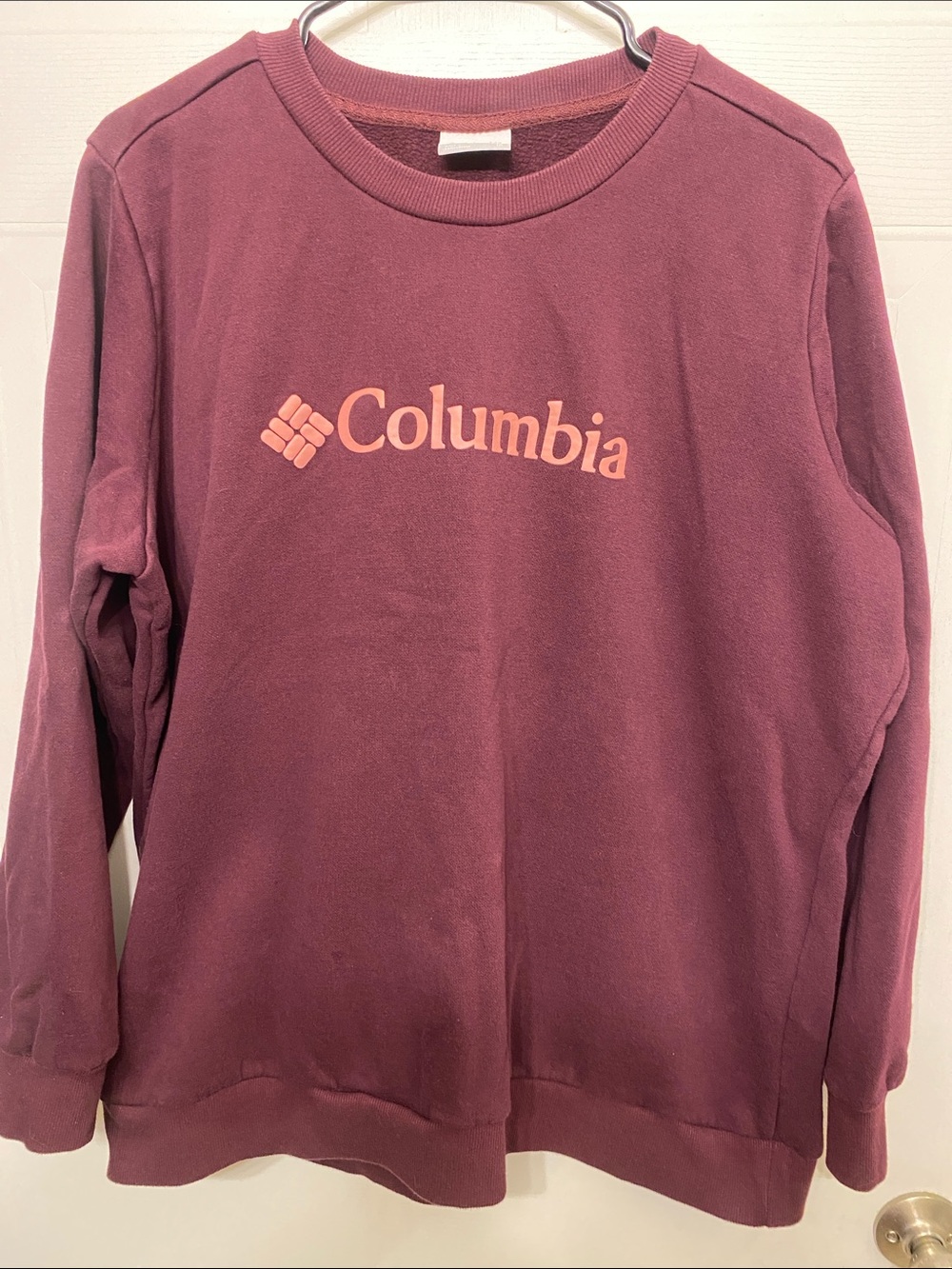 Columbia Women's Crewneck Sweater in Plum with Pink Logo